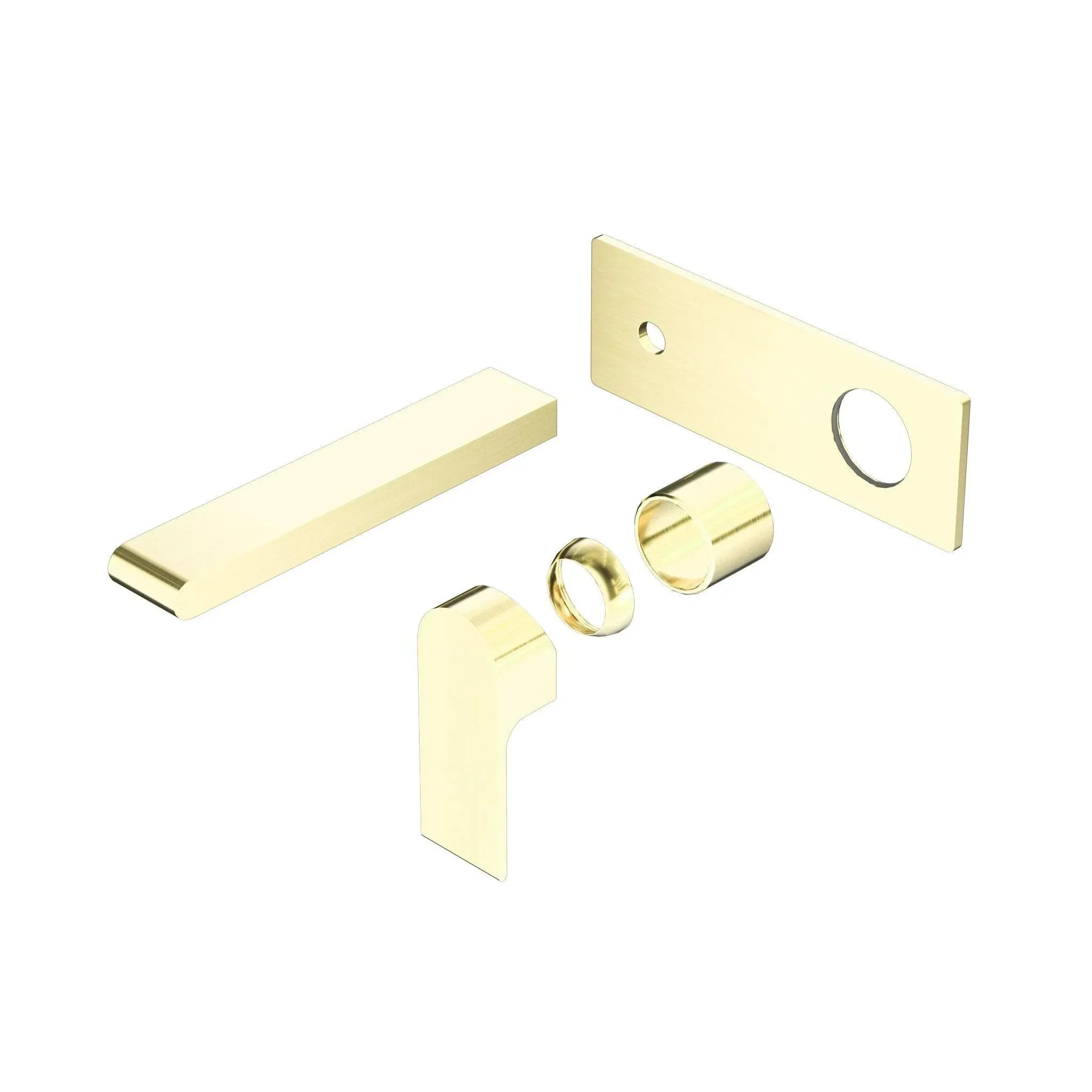 NERO BIANCA WALL BASIN/BATH MIXER 187MM TRIM KITS ONLY BRUSHED GOLD - Ideal Bathroom CentreNR321510ATBG
