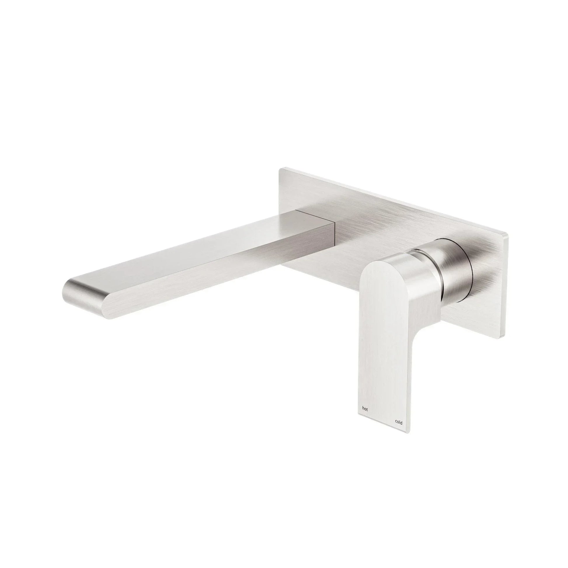 NERO BIANCA WALL BASIN/BATH MIXER 230MM BRUSHED NICKEL - Ideal Bathroom CentreNR321510BBN
