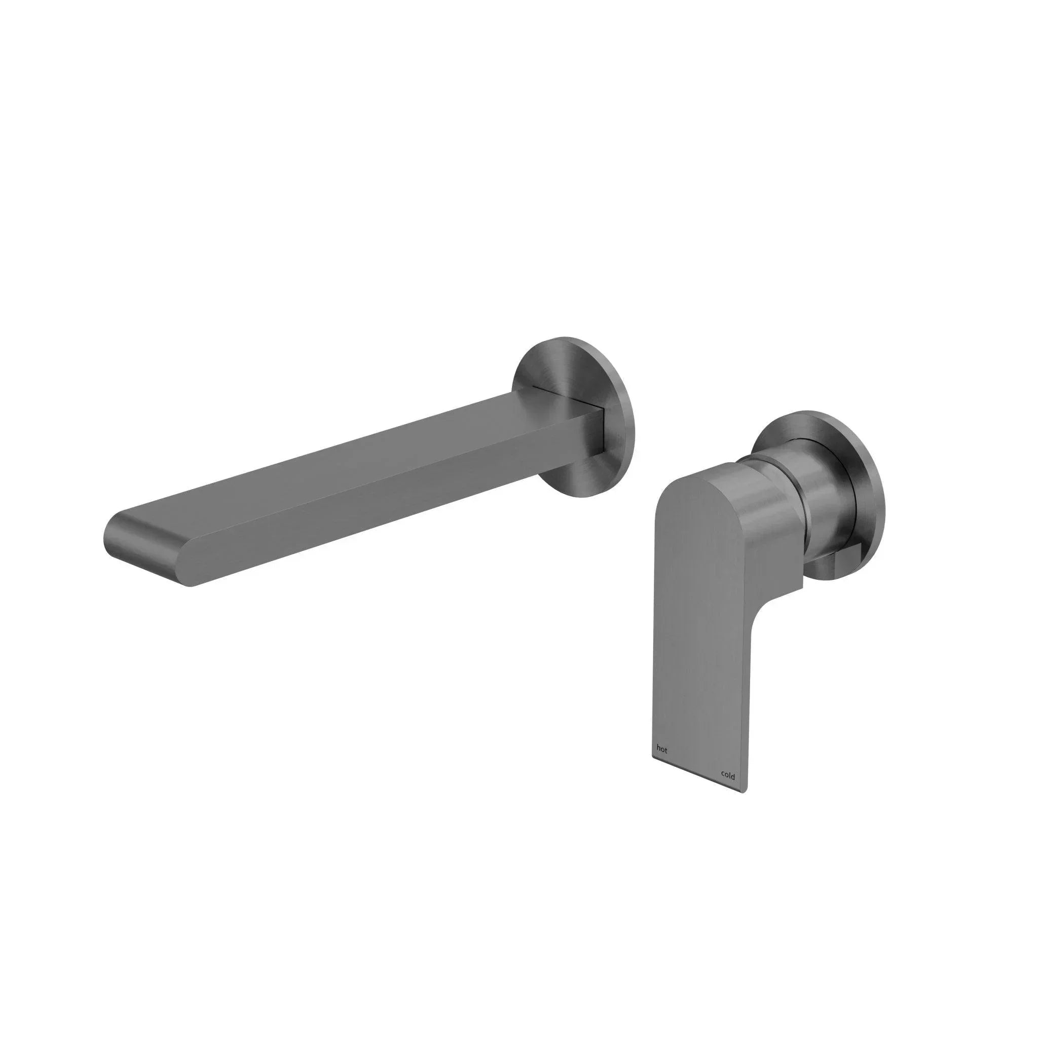 NERO BIANCA WALL BASIN/BATH MIXER SEPARATE BACK PLATE 187MM GUN METAL - Ideal Bathroom CentreNR321510EGM