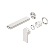 NERO BIANCA WALL BASIN/BATH MIXER SEPARATE BACK PLATE 187MM TRIM KITS ONLY BRUSHED NICKEL - Ideal Bathroom CentreNR321510ETBN