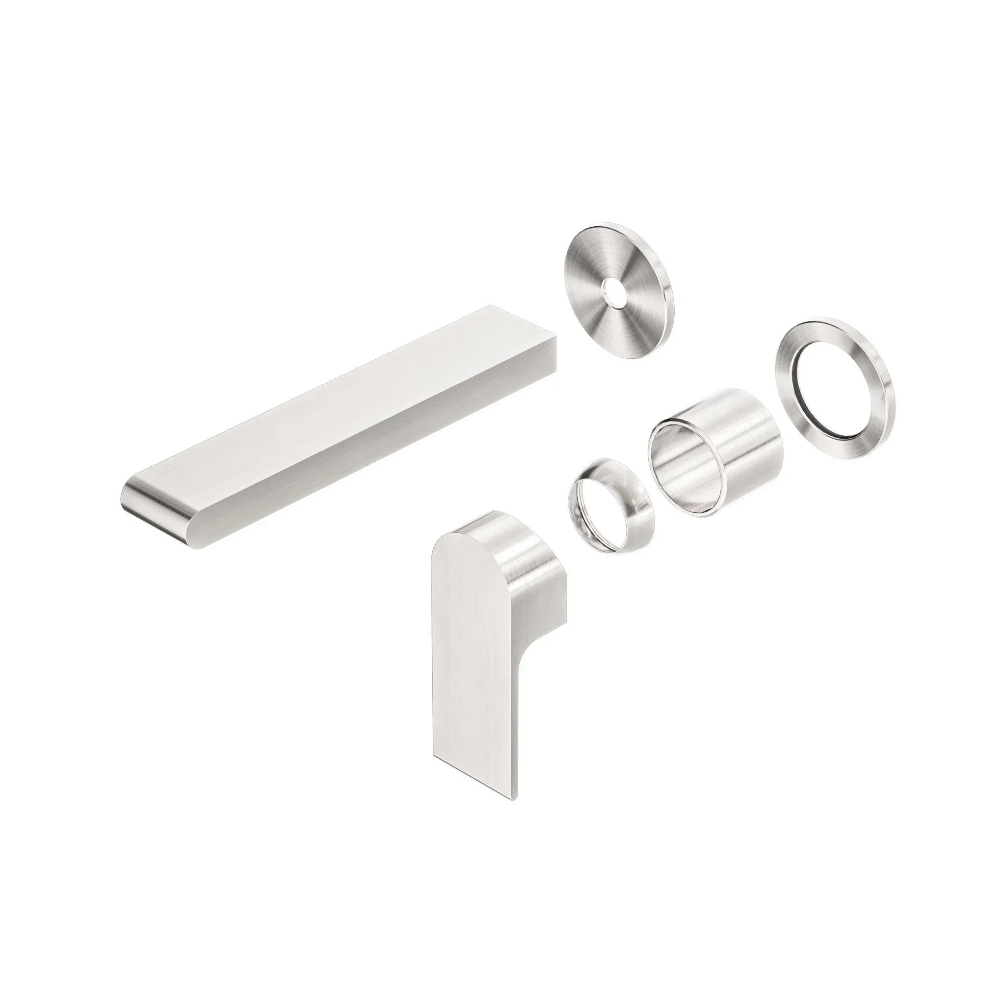 NERO BIANCA WALL BASIN/BATH MIXER SEPARATE BACK PLATE 187MM TRIM KITS ONLY BRUSHED NICKEL - Ideal Bathroom CentreNR321510ETBN