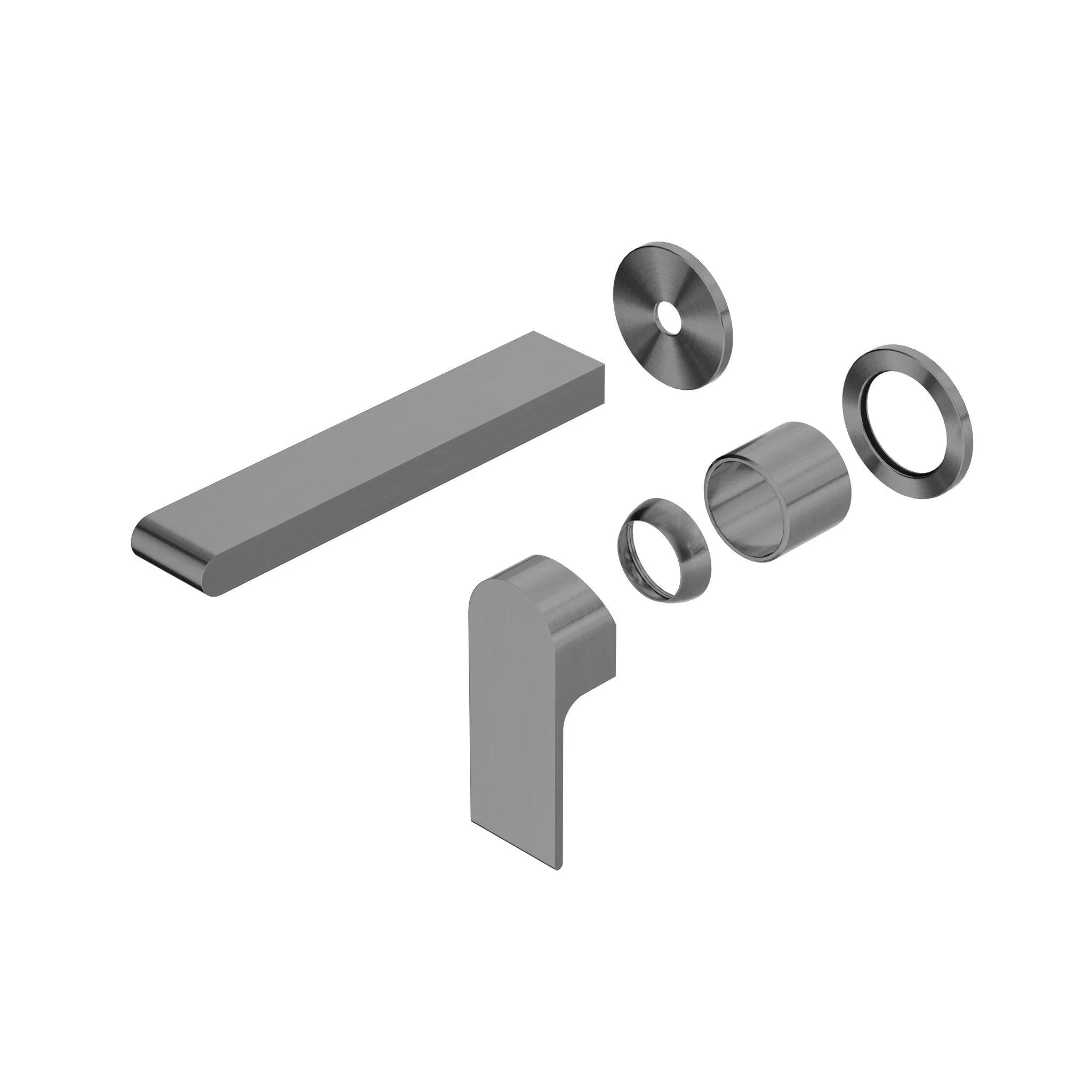 NERO BIANCA WALL BASIN/BATH MIXER SEPARATE BACK PLATE 187MM TRIM KITS ONLY GUN METAL - Ideal Bathroom CentreNR321510ETGM