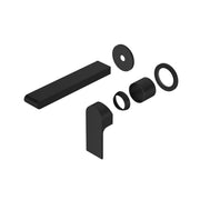 NERO BIANCA WALL BASIN/BATH MIXER SEPARATE BACK PLATE 187MM TRIM KITS ONLY MATTE BLACK - Ideal Bathroom CentreNR321510ETMB