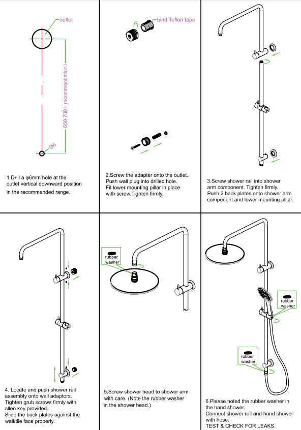 NERO BUILDER PROJECT TWIN SHOWER BRUSHED NICKEL - Ideal Bathroom CentreNR232105cBN