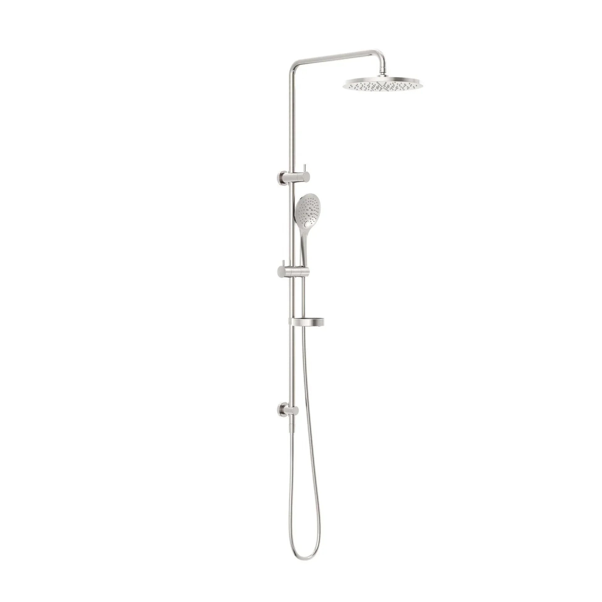 NERO BUILDER PROJECT TWIN SHOWER BRUSHED NICKEL - Ideal Bathroom CentreNR232105cBN