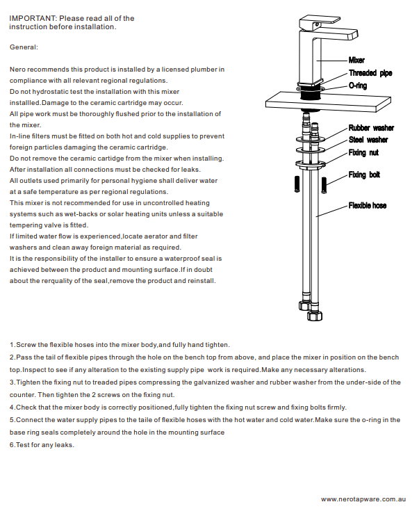 NERO CELIA BASIN MIXER ANGLE SPOUT MATTE BLACK - Ideal Bathroom CentreNR301501MB