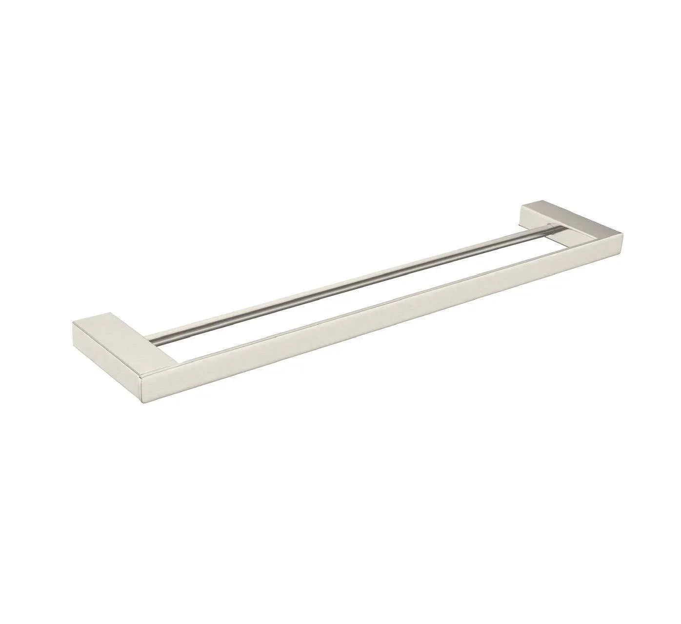 NERO CELIA DOUBLE TOWEL RAIL 600MM BRUSHED NICKEL - Ideal Bathroom CentreNR4624dBN