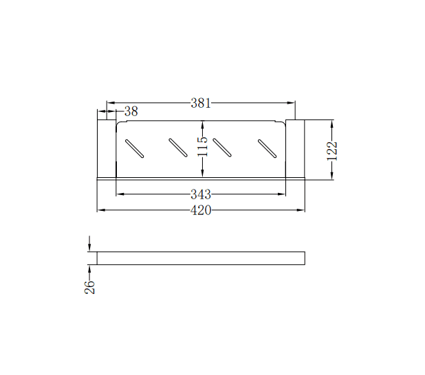 NERO CELIA METAL SHELF BRUSHED NICKEL - Ideal Bathroom CentreNR4687aBN
