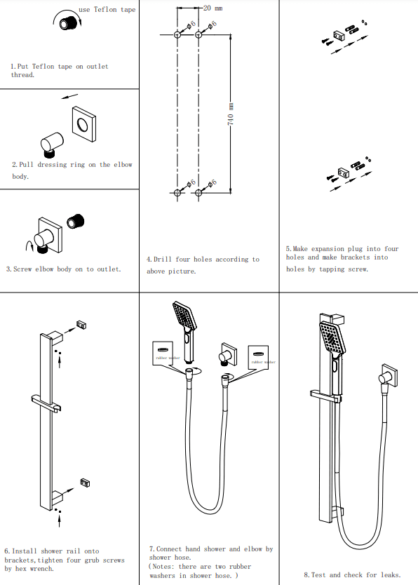 NERO CELIA NEW SHOWER RAIL GUN METAL - Ideal Bathroom CentreNR316GM