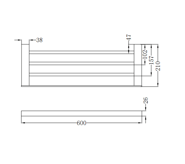 NERO CELIA TOWEL RACK BRUSHED NICKEL - Ideal Bathroom CentreNR4689BN
