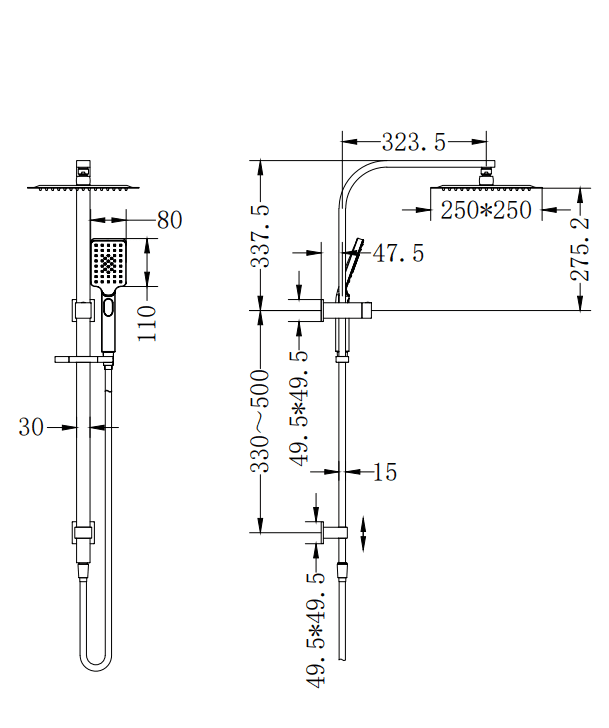 NERO CELIA TWIN SHOWER BRUSHED NICKEL - Ideal Bathroom CentreNR301505cBN