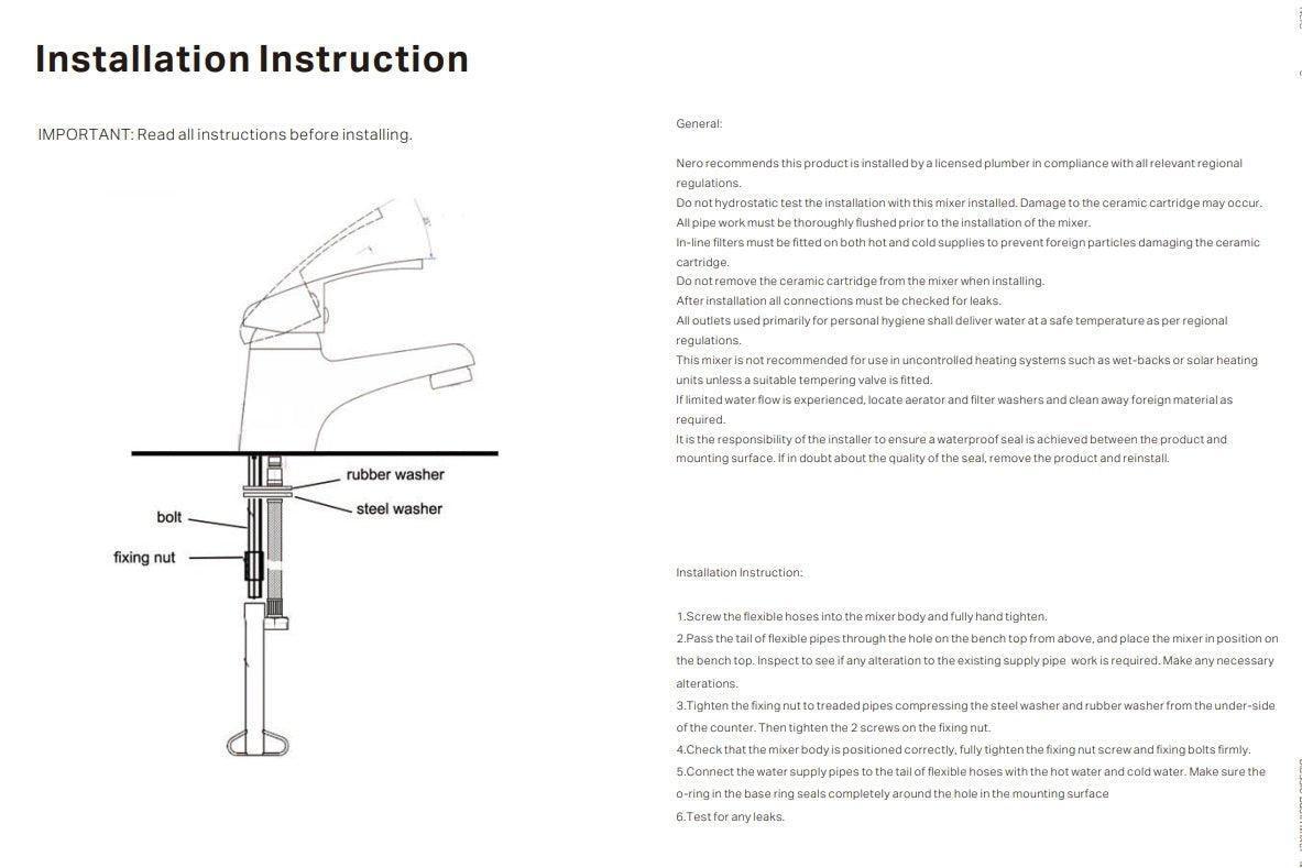 NERO CLASSIC BASIN MIXER CHROME - Ideal Bathroom CentreNR110001CH
