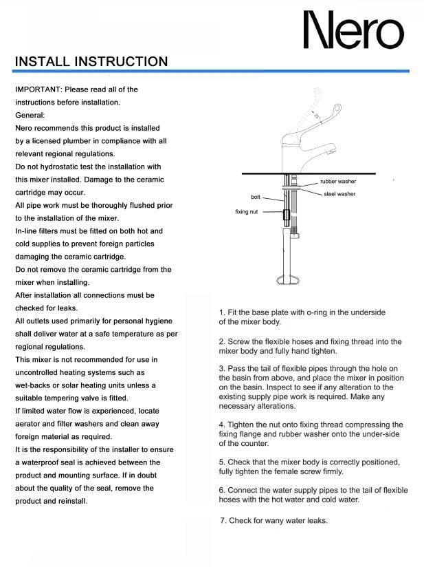 NERO CLASSIC CARE BASIN MIXER CHROME - Ideal Bathroom CentreNR110001dCH