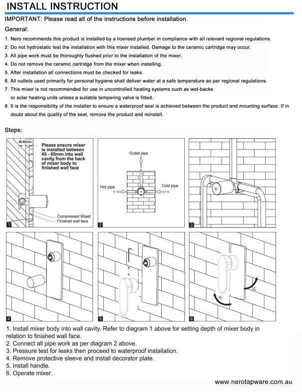 NERO CLASSIC CARE SHOWER MIXER EXTENDED HANDLE CHROME - Ideal Bathroom CentreNR110009eCH