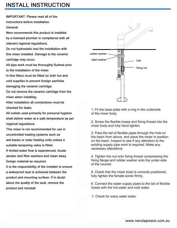 NERO CLASSIC CARE SINK MIXER CHROME - Ideal Bathroom CentreNR110007dCH