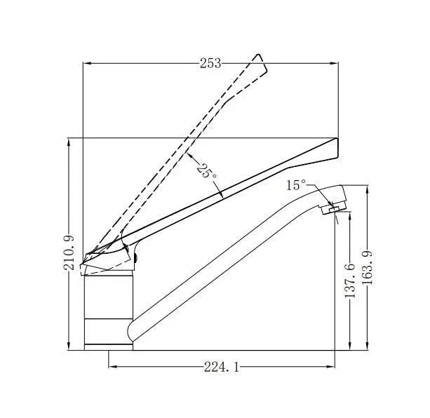 NERO CLASSIC CARE SINK MIXER EXTENDED HANDLE CHROME - Ideal Bathroom CentreNR110007eCH