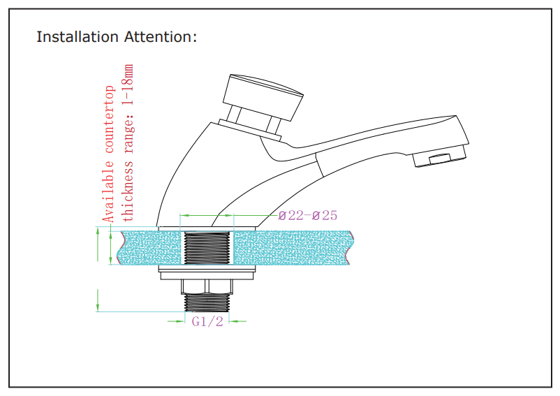 NERO CLASSIC PUSH TAP CHROME - Ideal Bathroom CentreNR291201CH