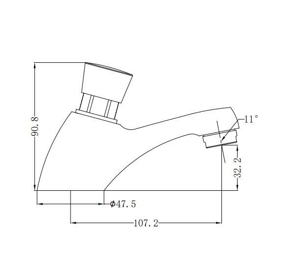 NERO CLASSIC PUSH TAP CHROME - Ideal Bathroom CentreNR291201CH
