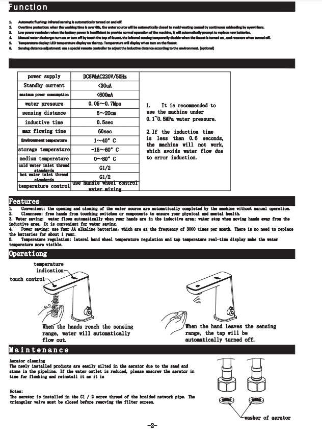 NERO CLAUDIA SENSOR MIXER WITH BLACK TOP DISPLAY BRUSHED NICKEL - Ideal Bathroom CentreNR222101BN
