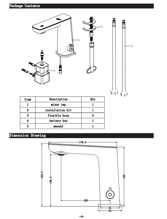 NERO CLAUDIA SENSOR MIXER WITH BLACK TOP DISPLAY GUN METAL - Ideal Bathroom CentreNR222101GM