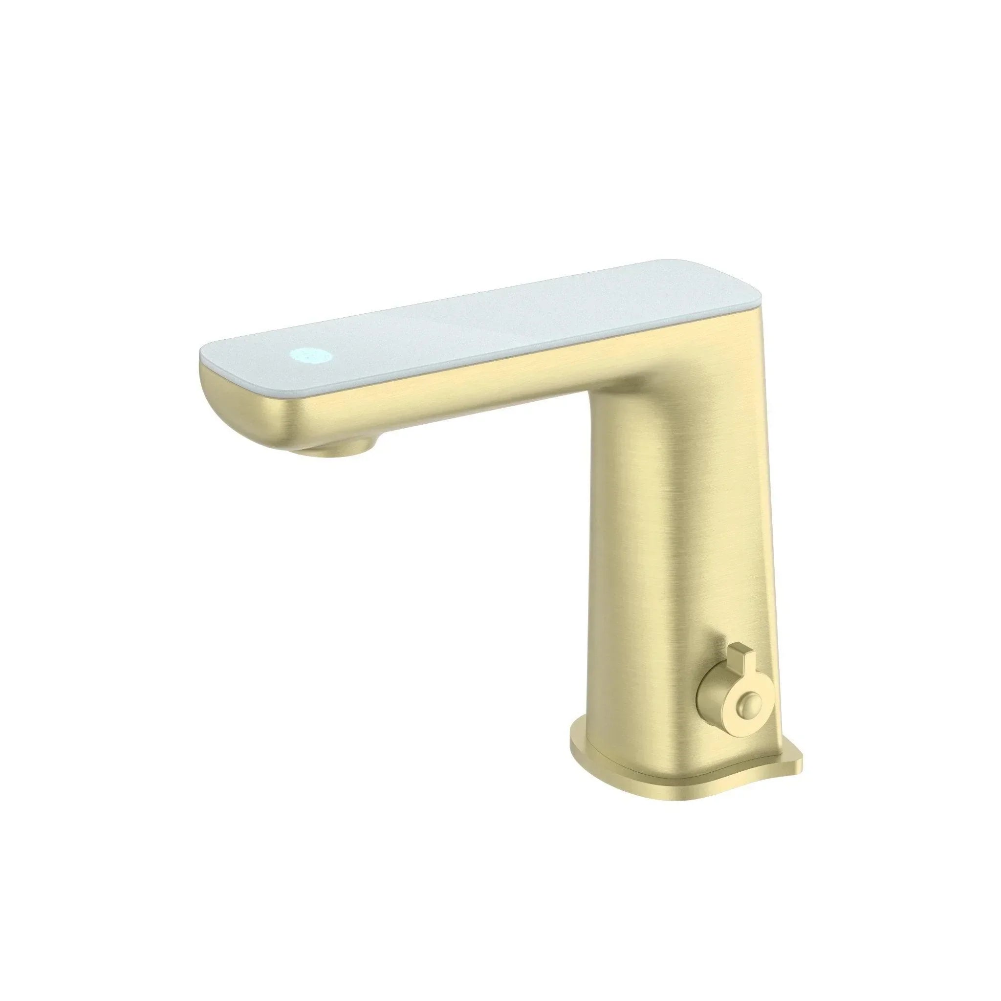 NERO CLAUDIA SENSOR MIXER WITH WHITE TOP DISPLAY BRUSHED GOLD - Ideal Bathroom CentreNR222102BG