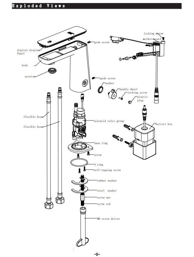 NERO CLAUDIA SENSOR MIXER WITH WHITE TOP DISPLAY GUN METAL - Ideal Bathroom CentreNR222102GM