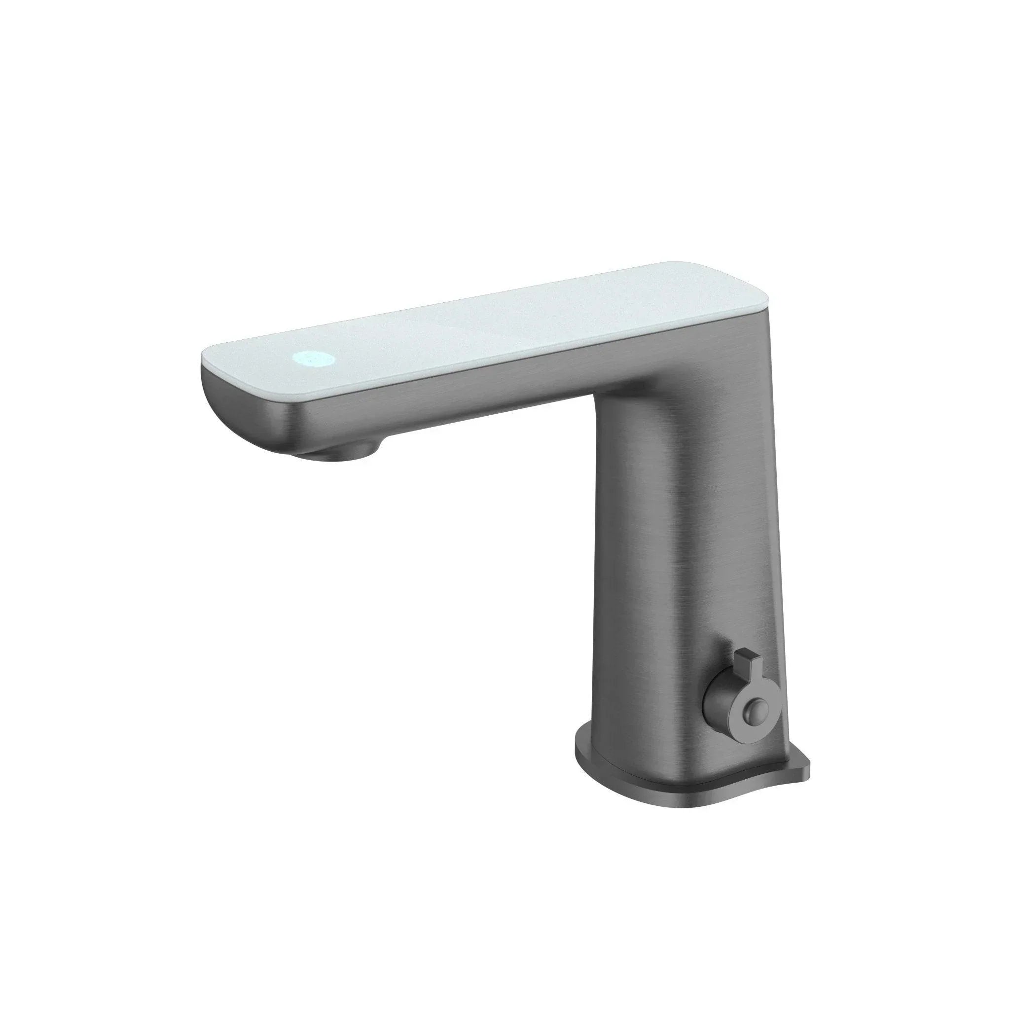 NERO CLAUDIA SENSOR MIXER WITH WHITE TOP DISPLAY GUN METAL - Ideal Bathroom CentreNR222102GM