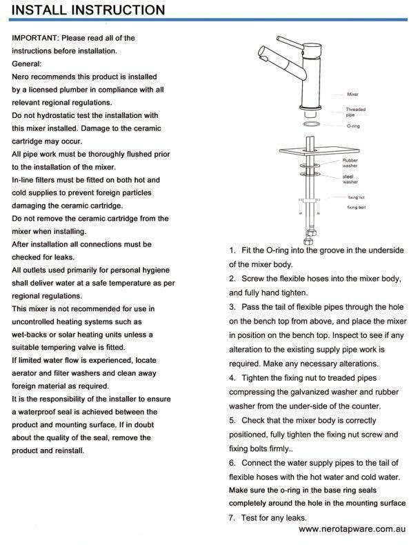 NERO DOLCE BASIN MIXER ANGEL SPOUT CHROME - Ideal Bathroom CentreNR250801CH