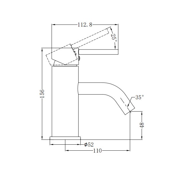 NERO DOLCE BASIN MIXER STYLISH SPOUT BRUSHED NICKEL - Ideal Bathroom CentreNR250802aBN