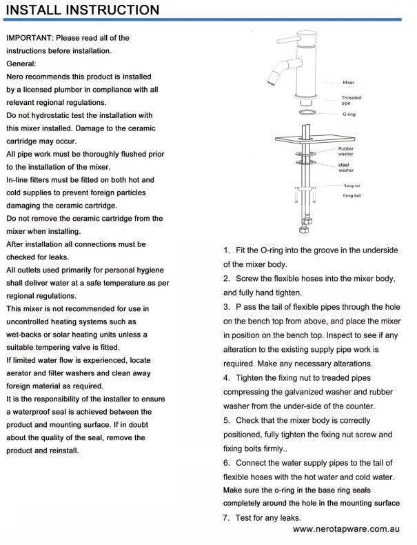 NERO DOLCE BASIN MIXER STYLISH SPOUT MATTE BLACK - Ideal Bathroom CentreNR250802aMB