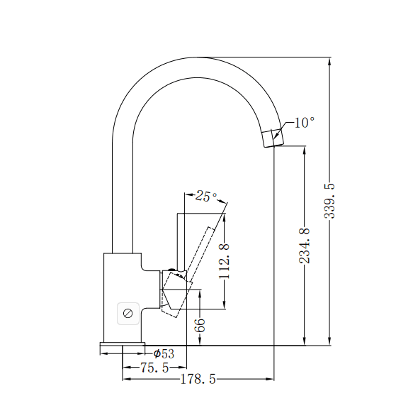 NERO DOLCE KITCHEN MIXER GOOSENECK BRUSHED NICKEL - Ideal Bathroom CentreNR250807BN