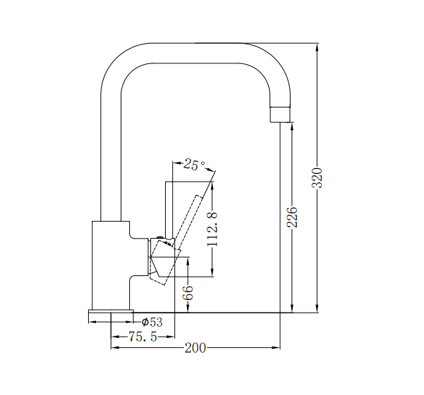 NERO DOLCE KITCHEN MIXER SQUARE SHAPE BRUSHED NICKEL - Ideal Bathroom CentreNR250806BN