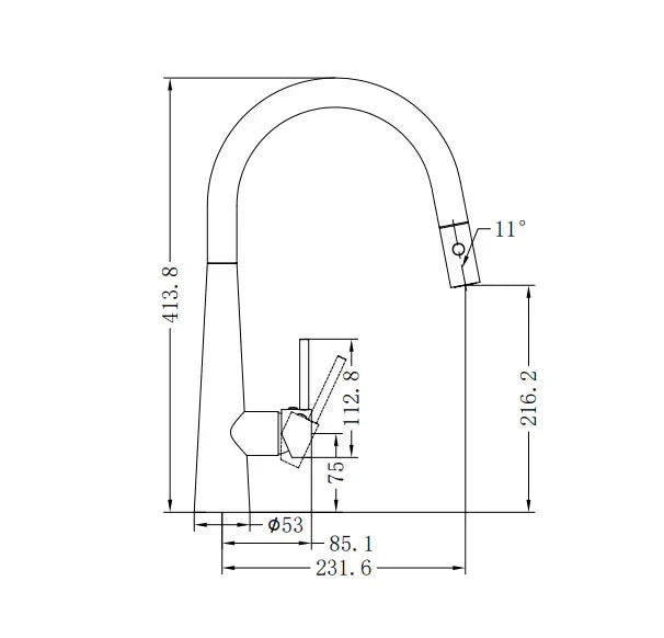 NERO DOLCE PULL OUT SINK MIXER WITH VEGIE SPRAY FUNCTION BRUSHED NICKEL - Ideal Bathroom CentreNR581009cBN