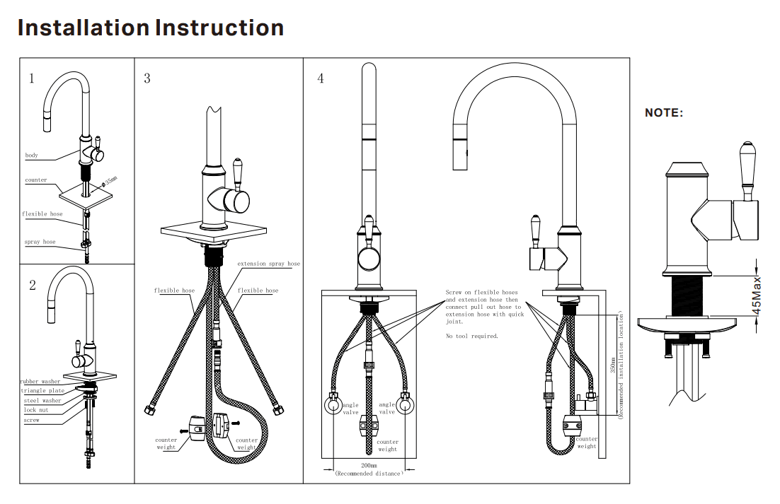 NERO DOLCE PULL OUT SINK MIXER WITH VEGIE SPRAY FUNCTION BRUSHED NICKEL - Ideal Bathroom CentreNR581009cBN