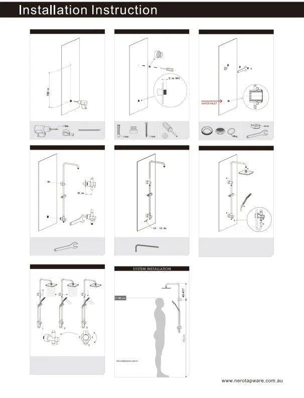 NERO DOLCE ROUND TWIN SHOWER BOTTOM INLET CHROME - Ideal Bathroom CentreNR280705cbCH