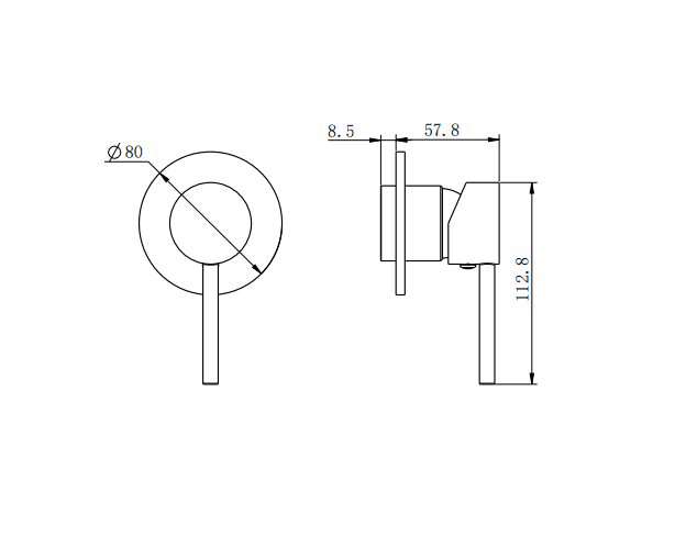 NERO DOLCE SHOWER MIXER TRIM KITS ONLY BRUSHED NICKEL - Ideal Bathroom CentreNR250811TBN