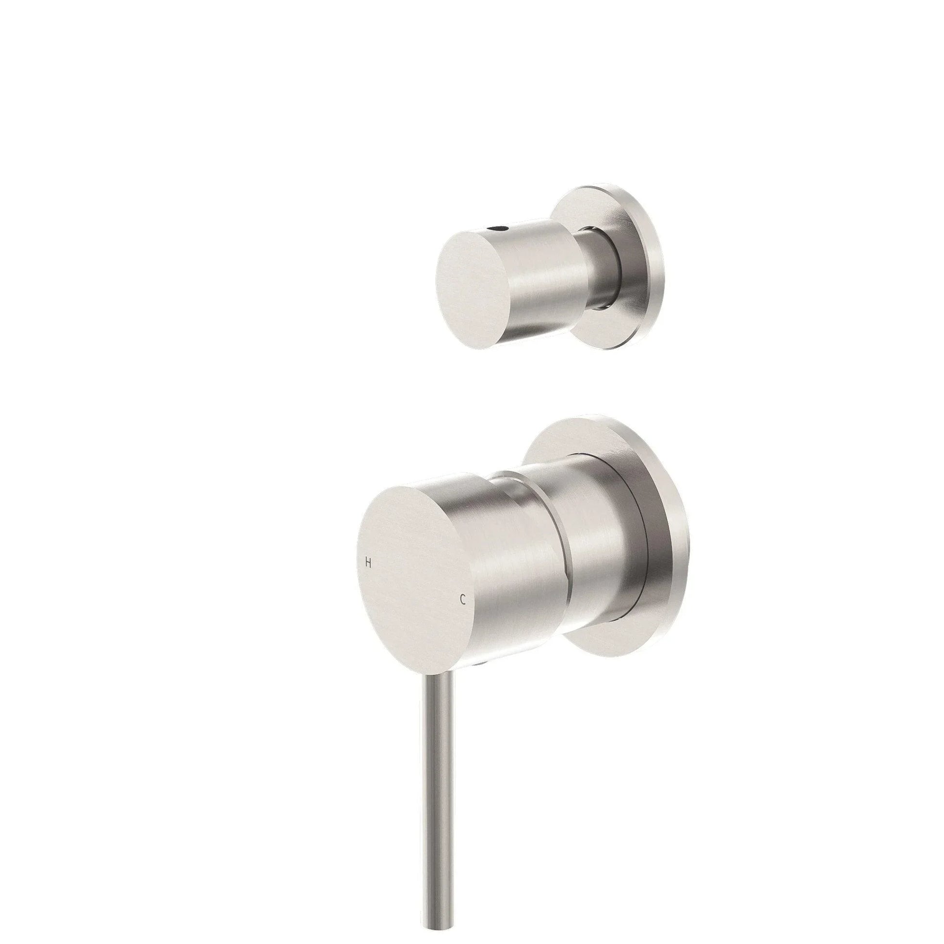 NERO DOLCE SHOWER MIXER WITH DIVERTOR SEPARATE BACK PLATE BRUSHED NICKEL - Ideal Bathroom CentreNR250811EBN