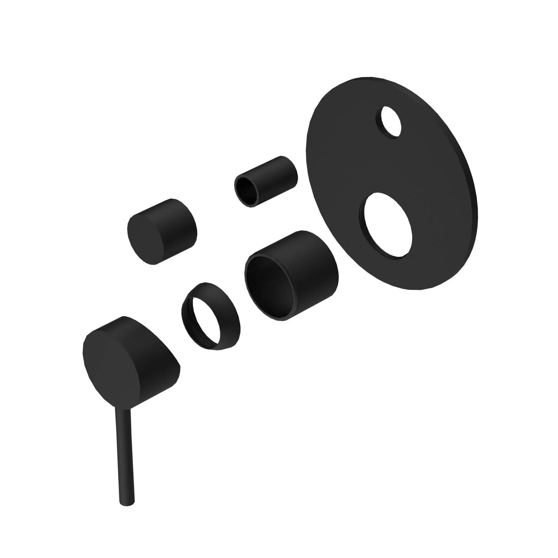 NERO DOLCE SHOWER MIXER WITH DIVERTOR TRIM KITS ONLY MATTE BLACK - Ideal Bathroom CentreNR250811ATMB