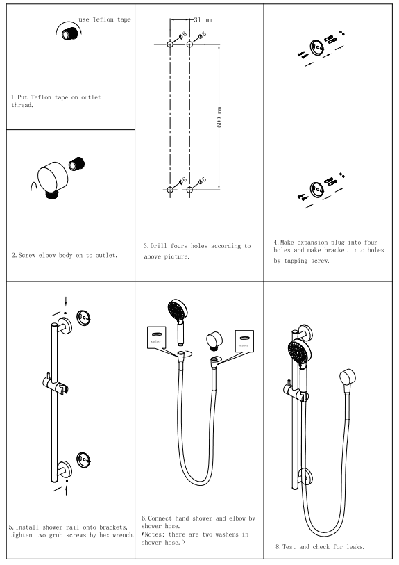 NERO DOLCE SHOWER RAIL WITH SLIM HAND SHOWER CHROME - Ideal Bathroom CentreNR311CH