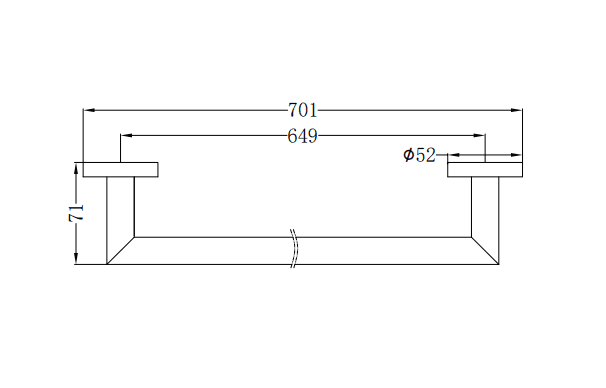 NERO DOLCE SINGLE TOWEL RAIL 700MM CHROME - Ideal Bathroom CentreNR3630CH