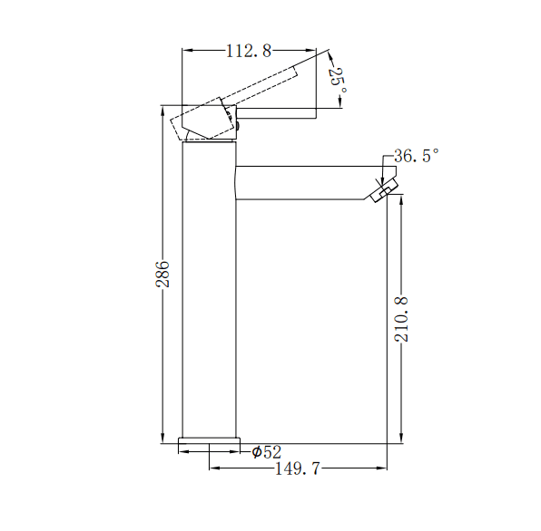 NERO DOLCE TALL BASIN MIXER MATTE BLACK - Ideal Bathroom CentreNR250804MB
