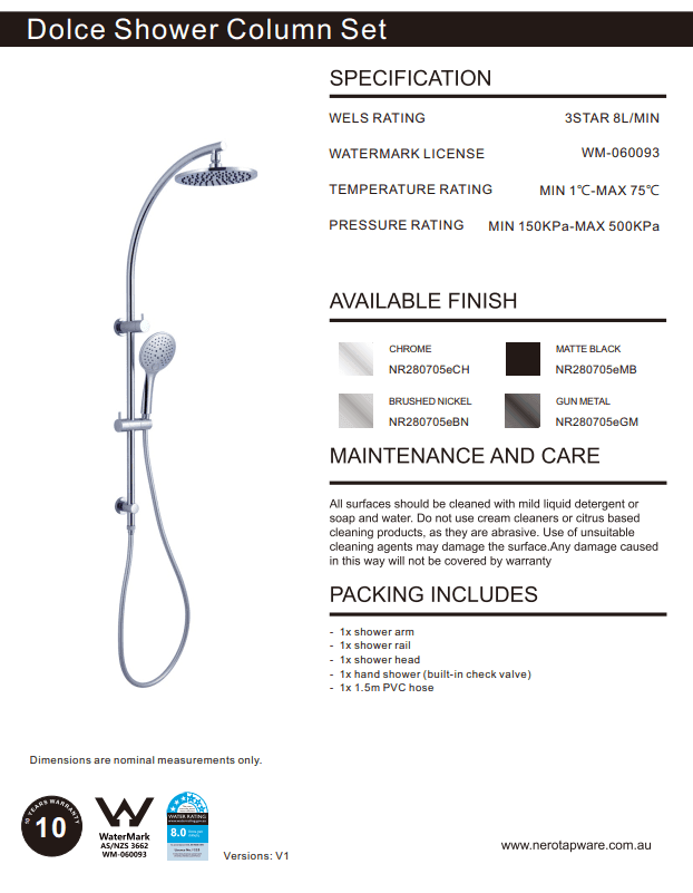 NERO DOLCE TWIN SHOWER GUN METAL - Ideal Bathroom CentreNR280705eGM