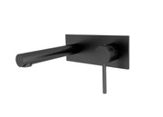 NERO DOLCE WALL BASIN MIXER STRAIGHT SPOUT MATTE BLACK - Ideal Bathroom CentreNR250807AMB