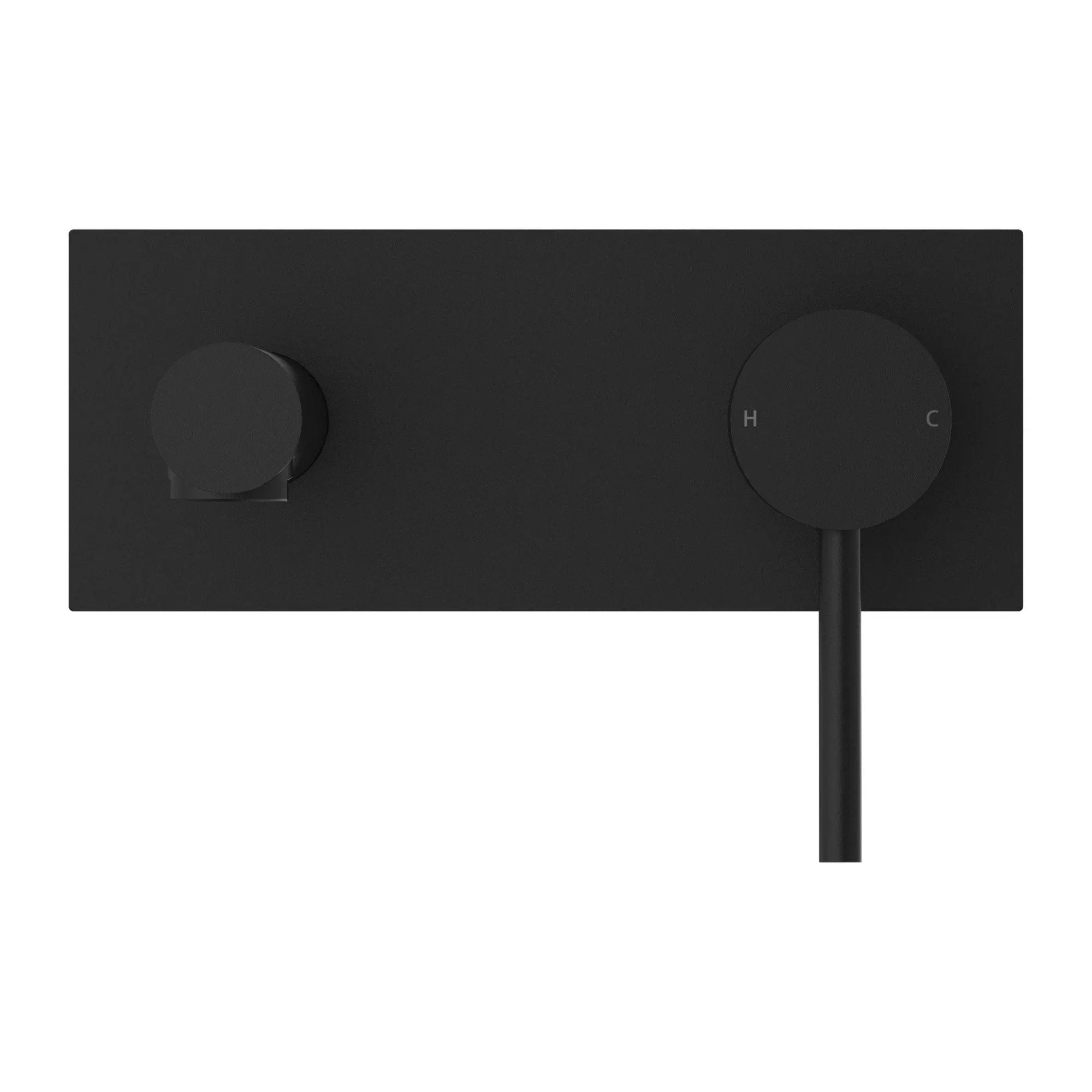 NERO DOLCE WALL BASIN MIXER STRAIGHT SPOUT MATTE BLACK - Ideal Bathroom CentreNR250807AMB