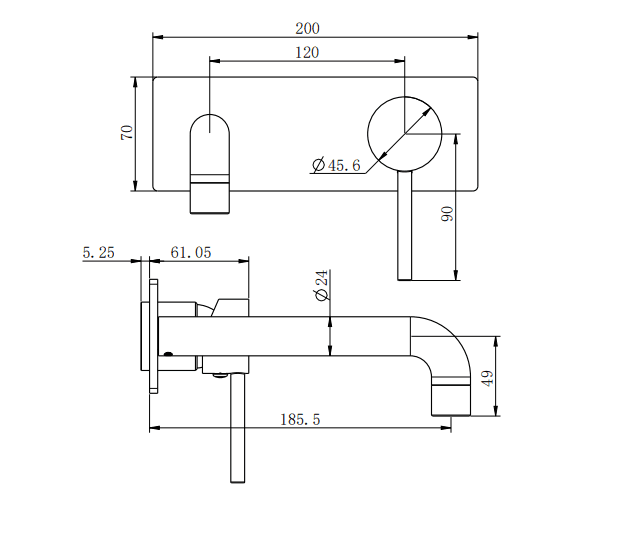NERO DOLCE WALL BASIN/BATH MIXER TRIM KITS ONLY CHROME - Ideal Bathroom CentreNR250810bTCH
