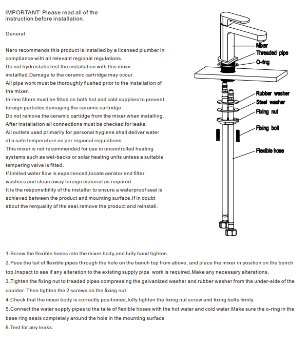 NERO ECCO BASIN MIXER CHROME - Ideal Bathroom CentreNR301301CH