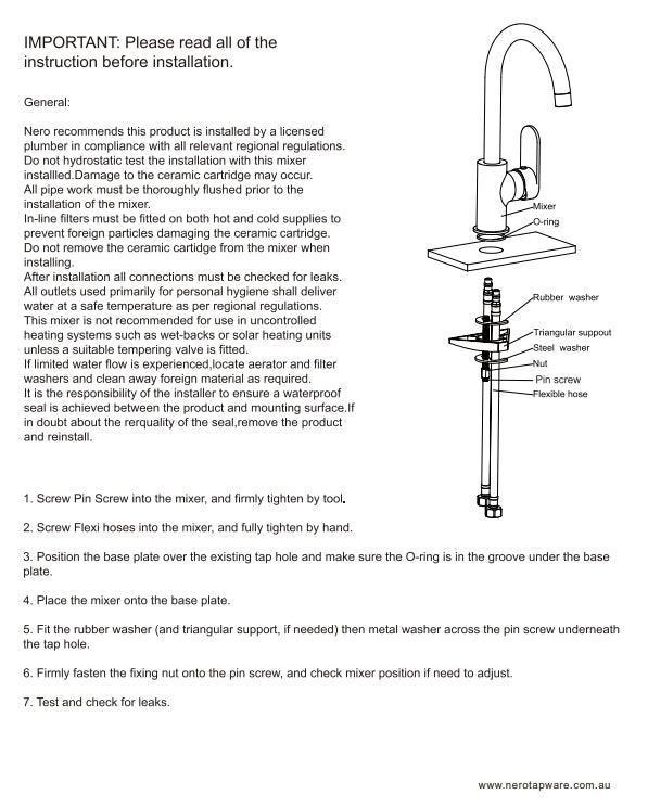 NERO ECCO KITCHEN MIXER BRUSHED NICKEL - Ideal Bathroom CentreNR301306BN