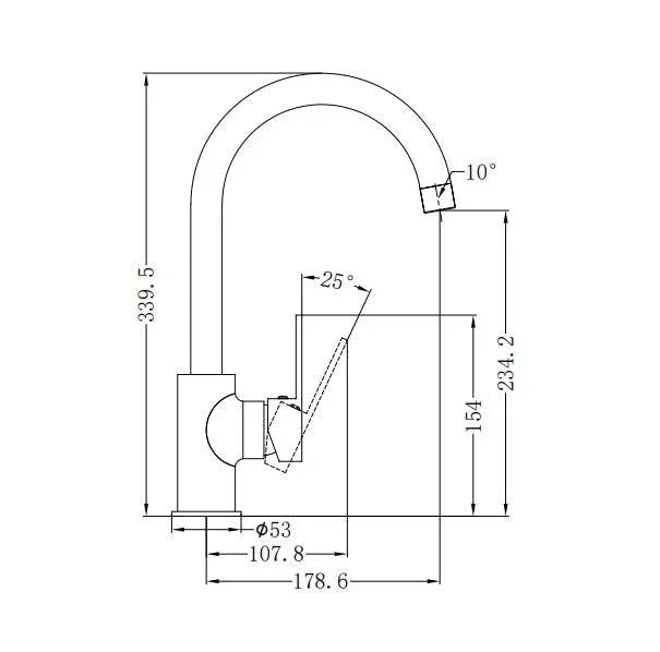 NERO ECCO KITCHEN MIXER CHROME - Ideal Bathroom CentreNR301306CH