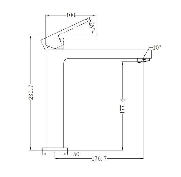 NERO ECCO TALL BASIN MIXER BRUSHED NICKEL - Ideal Bathroom CentreNR301301aBN