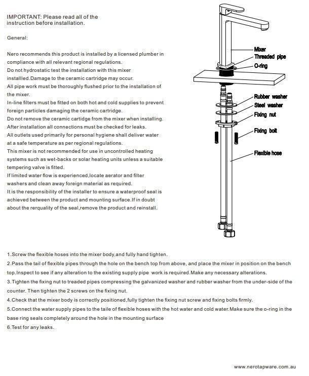 NERO ECCO TALL BASIN MIXER CHROME - Ideal Bathroom CentreNR301301aCH